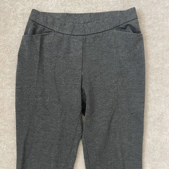 J. Jill Ponte Slim Leg Pants Womens Small Grey Stretch Pockets Casual 26” Inseam - Picture 2 of 11